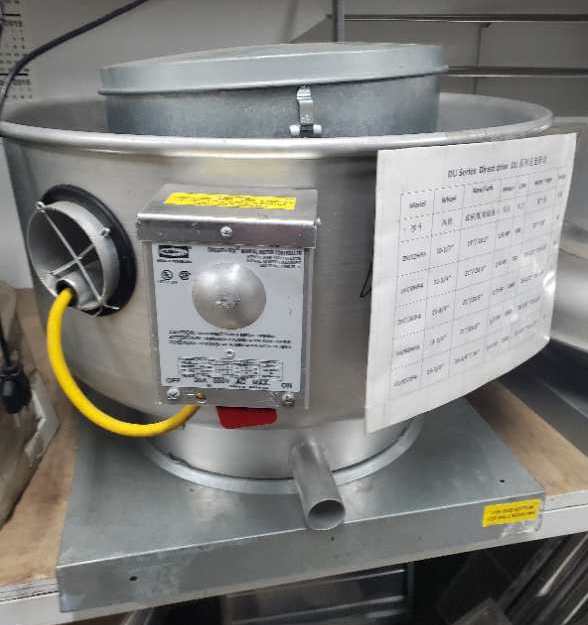 Exhaust Fan 3/4HP 1PH Direct Drive DU85 Fan Base 24-3/4" x 24-3/4" 800 – 3500 CFM