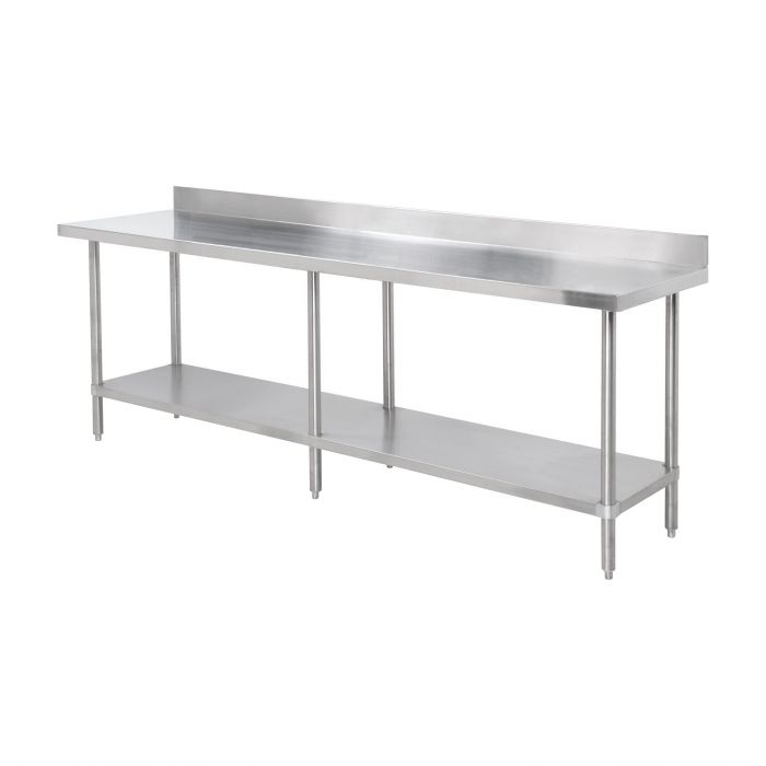 Work Table Flat Top Thunder Group Stainless Steel, Backsplash