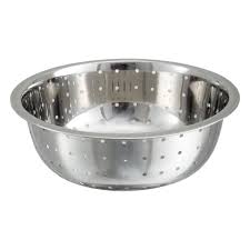 WINCO Chinese Style Colander, Quick Drain, Stainless Steel