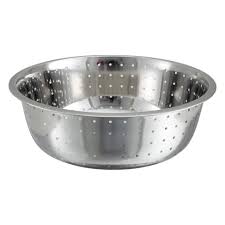 WINCO Chinese Style Colander, Quick Drain, Stainless Steel