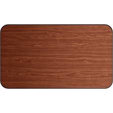 Laminated Table Top 24" x 42"  Rectangular Reversible Walnut / Natural