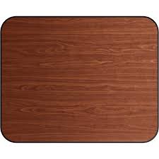 Laminated Table Top 24" x 30" Rectangular Reversible Walnut / Natural