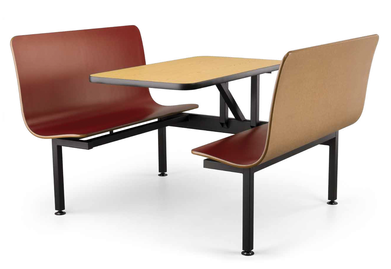 JC Contour Booth Seating 24" x 47" Table Top with 2 Benches