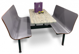 JC Contour Booth Seating 24" x 47" Table Top with 2 Benches