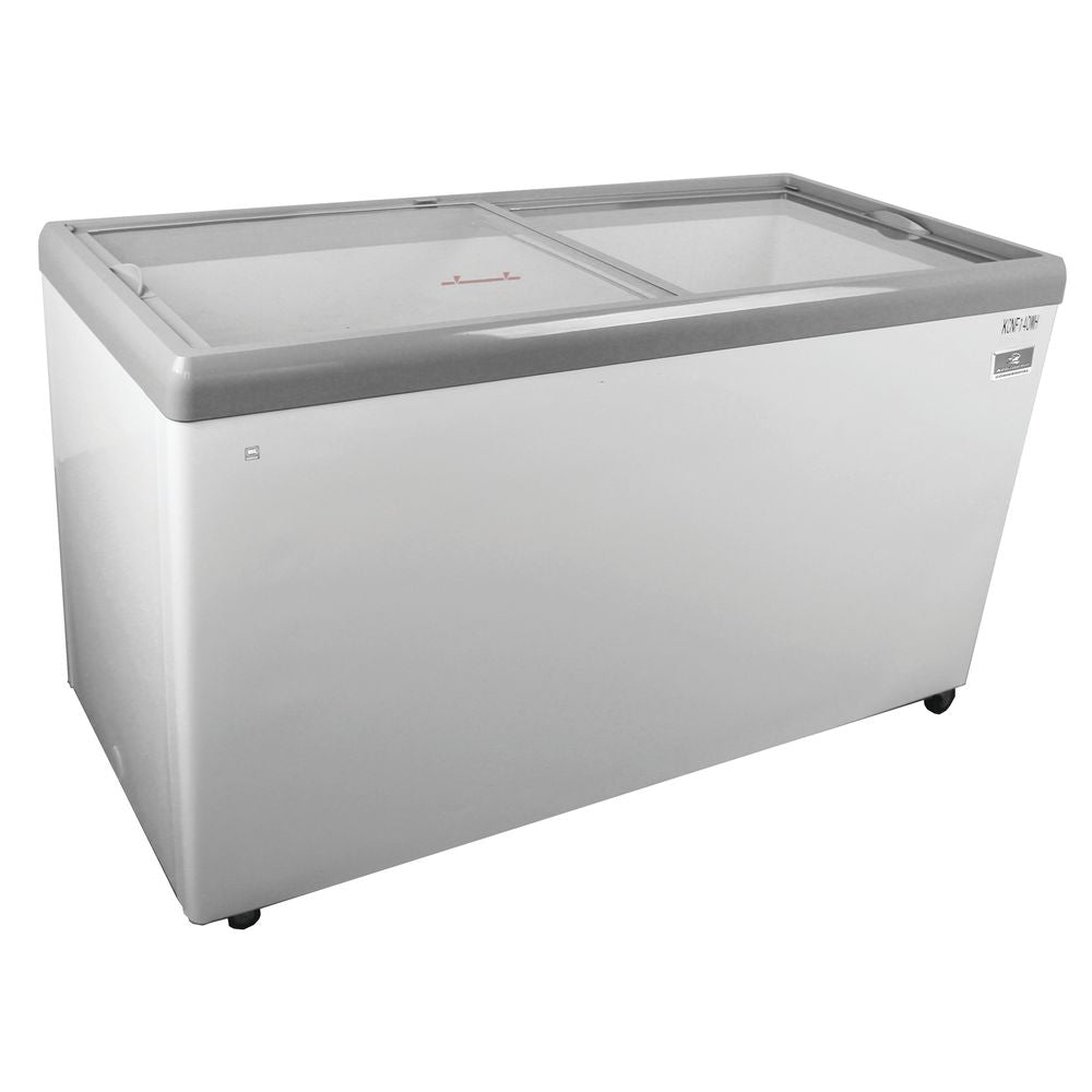 Kelvinator Commercial KCNF140WH 59 1/2"W Glass Top Sliding Door Ice Cream Freezer w/ Wire Storage Basket 120v