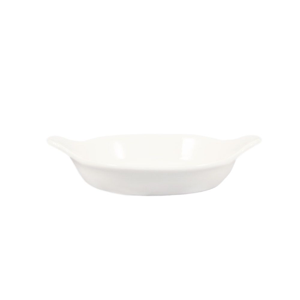 CAC Bone White Ceramic Oval Egg Dish