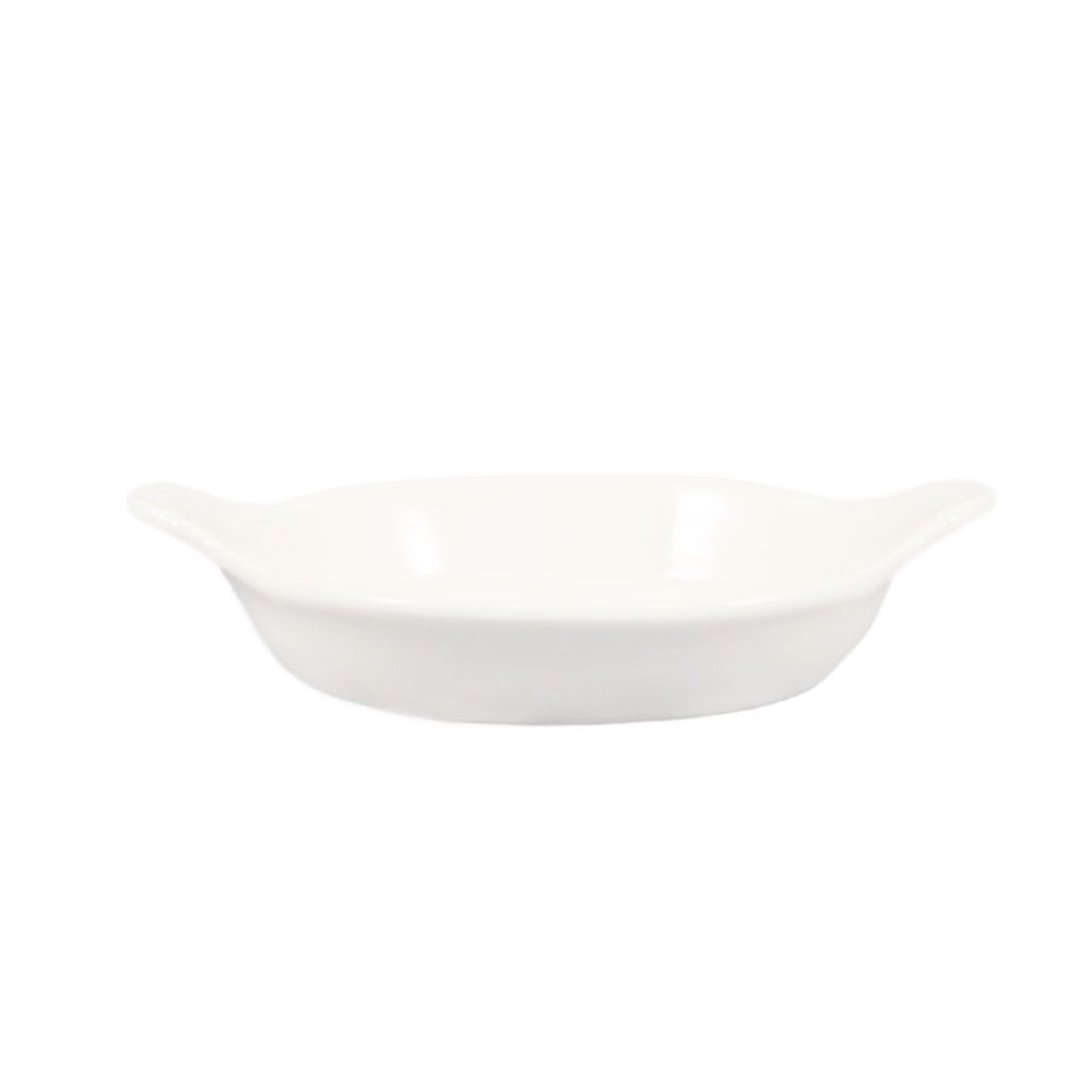 CAC Bone White Ceramic Oval Egg Dish