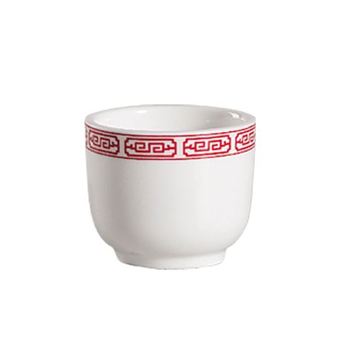 CAC 105-54 4.5 Oz. Bone White Red Gate Chinese Style Tea Cup - 72/Case