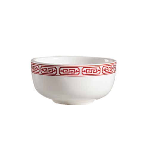 CAC 105-95 9 Oz. Bone White Red Gate Jung Bowl - 36/Case
