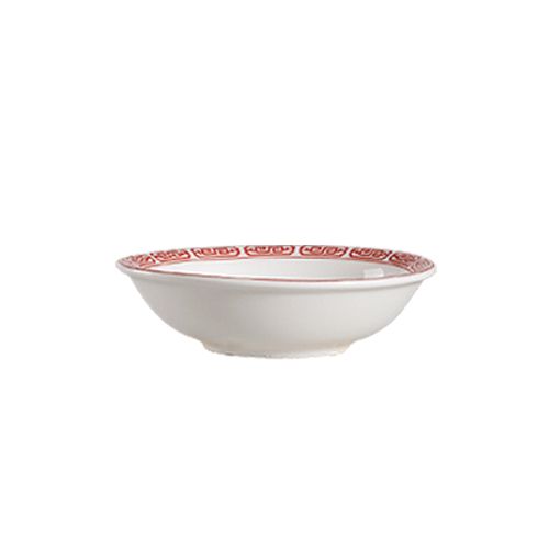 CAC Bone White Red Gate Sauce Dish