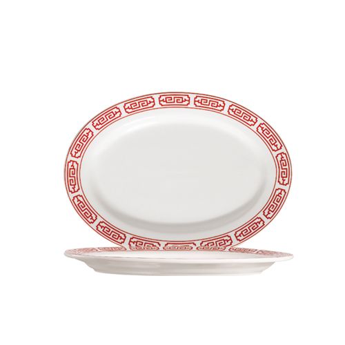 CAC Bone White Red Gate Platter