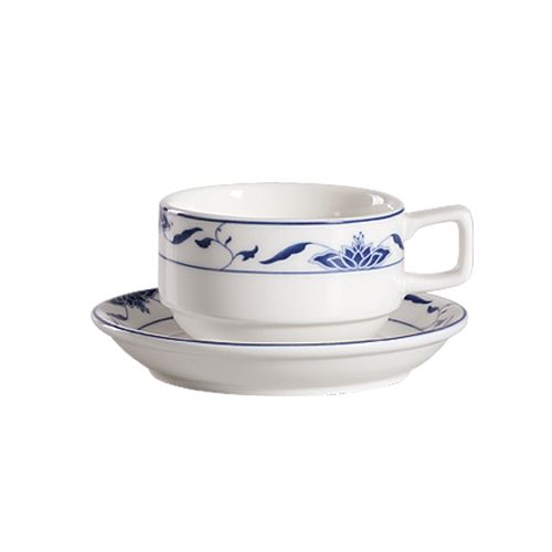 CAC 103-1-S 8 Oz. Blue Lotus Stacking Cup - 36/Case
