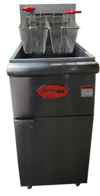 Entree F-4 Natural Gas Fryer 15.5"W 50 lb. Capacity 120,000 BTU Stainless Steel Tank