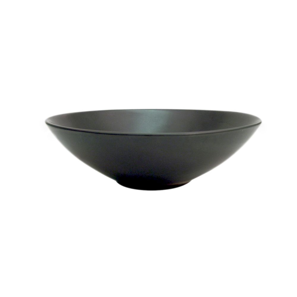 CAC Japanese Style Stoneware Soup Bowl - Black Non-Glare Glaze