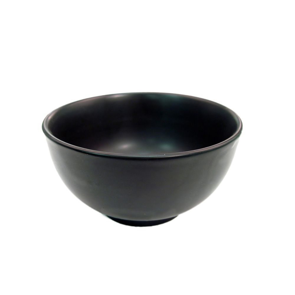 CAC 666-4-BLK Japanese Style 4.75" Stoneware  Rice Bowl - Black Non-Glare Glaze - 36/Case