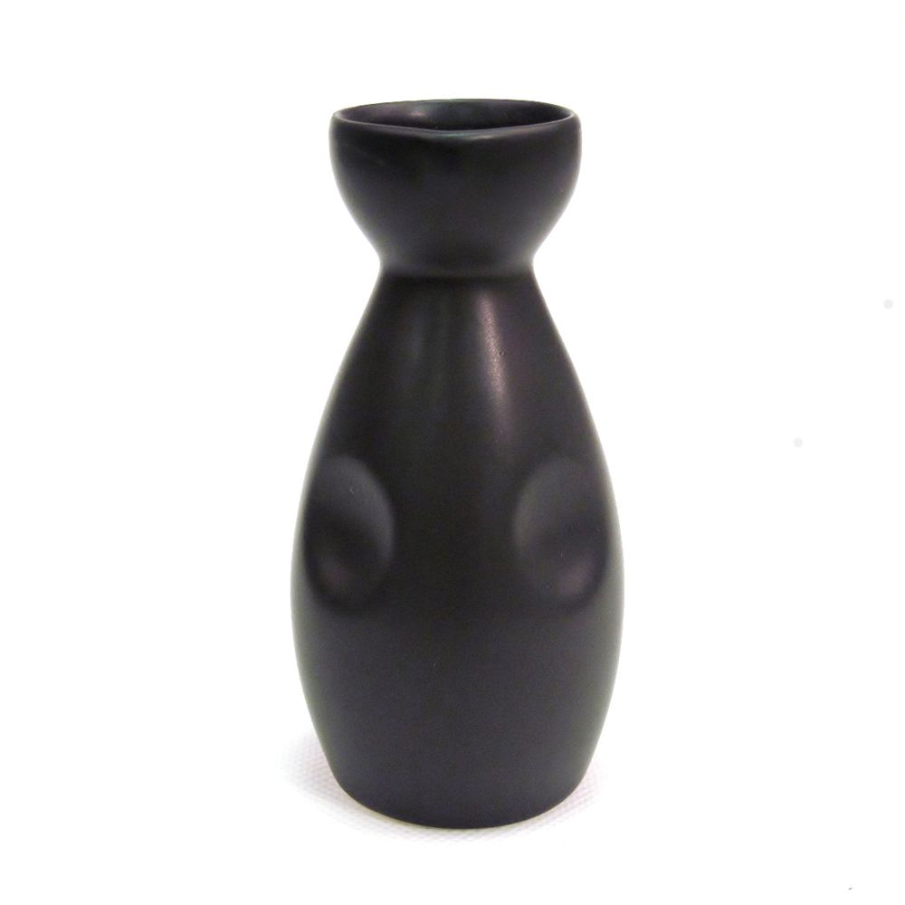 CAC 666-WP-BLK 6 oz. Japanese Style Sake Pot, Black - 36/Case