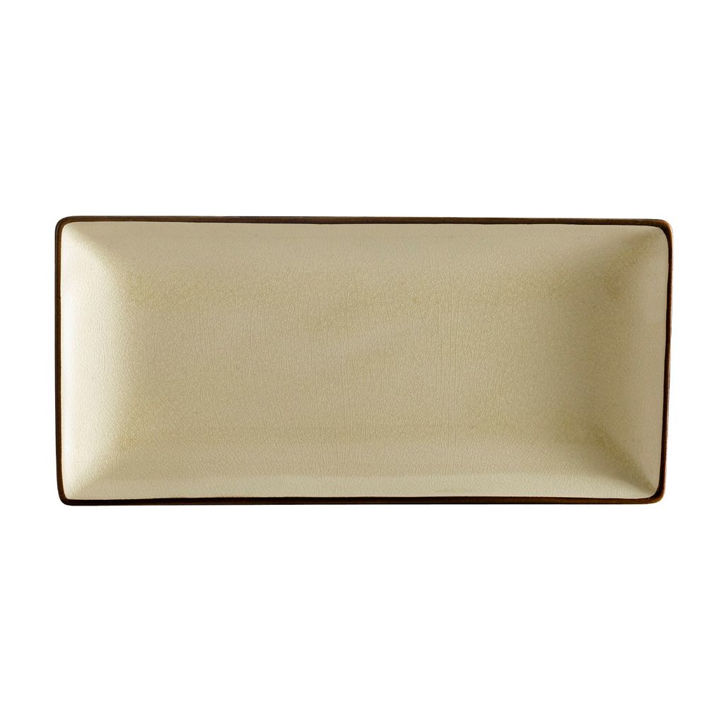 CAC 666-13-W 11.5"L Rectangular Creamy White Japanese Style Platter - 12/Case
