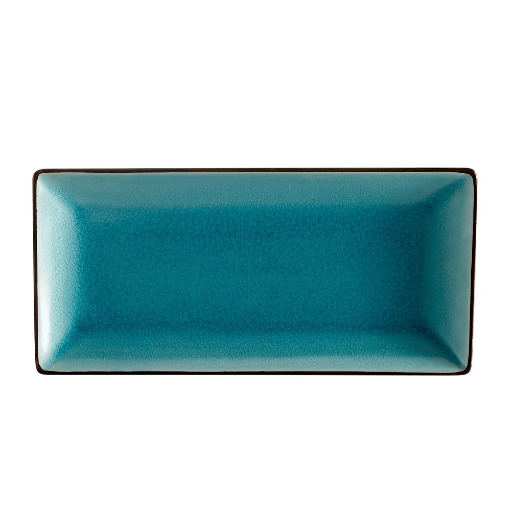 CAC 666-13-BLU 11.5"L Rectangular Lake Blue Japanese Style Platter - 12/Case