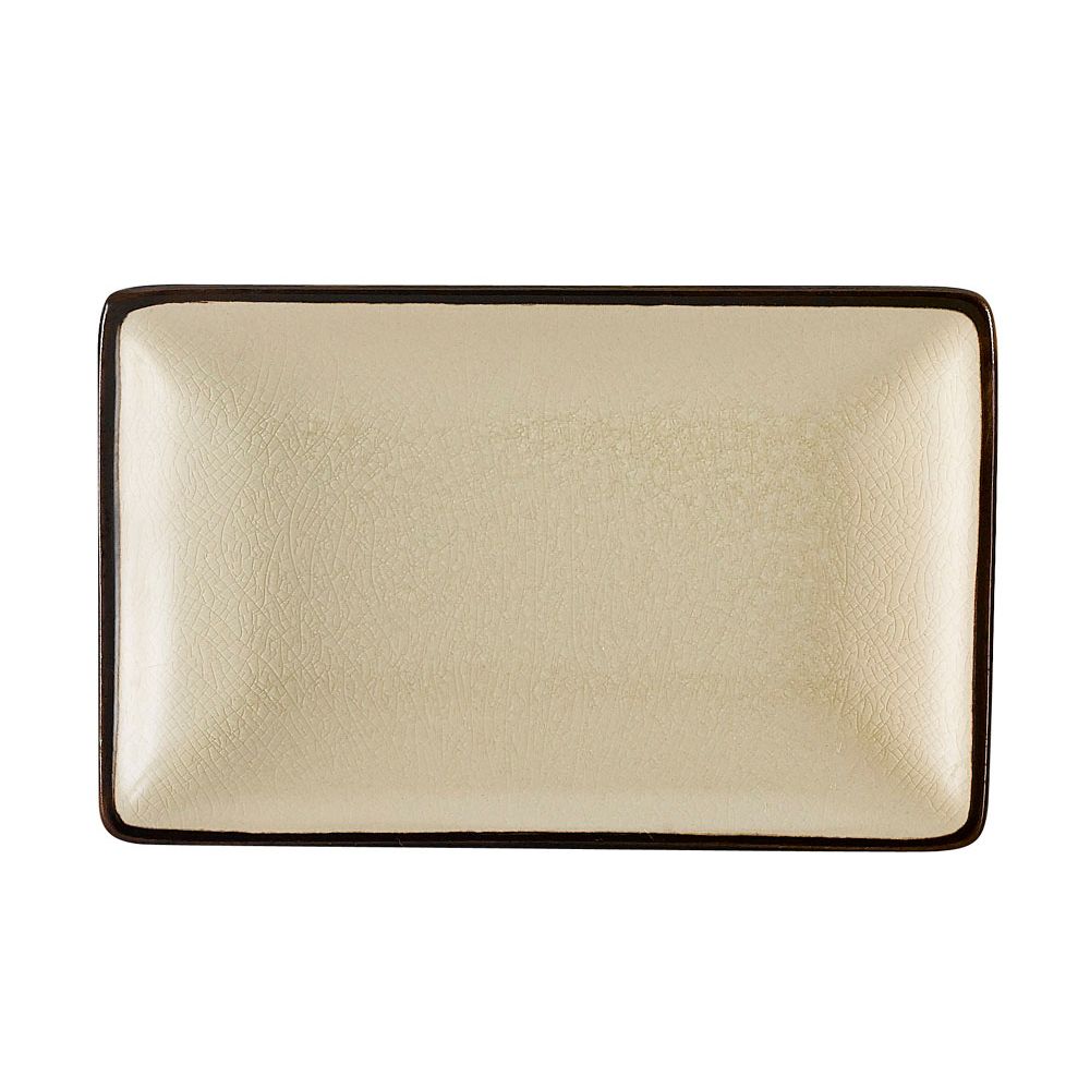 CAC 666-33-W 5" Rectangular Creamy White Japanese Style Platter - 36/Case