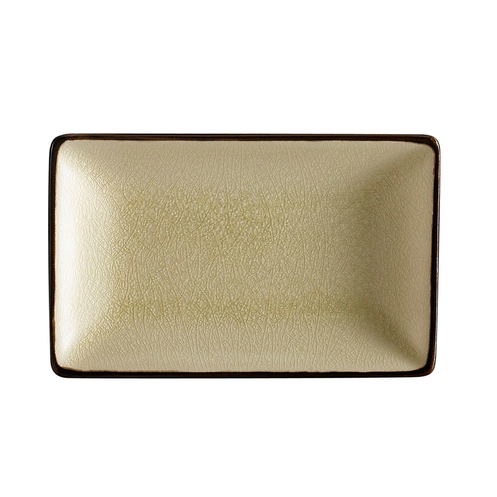 CAC 666-34-W 8.5" Rectangular Creamy White Japanese Style Platter - 24/Case