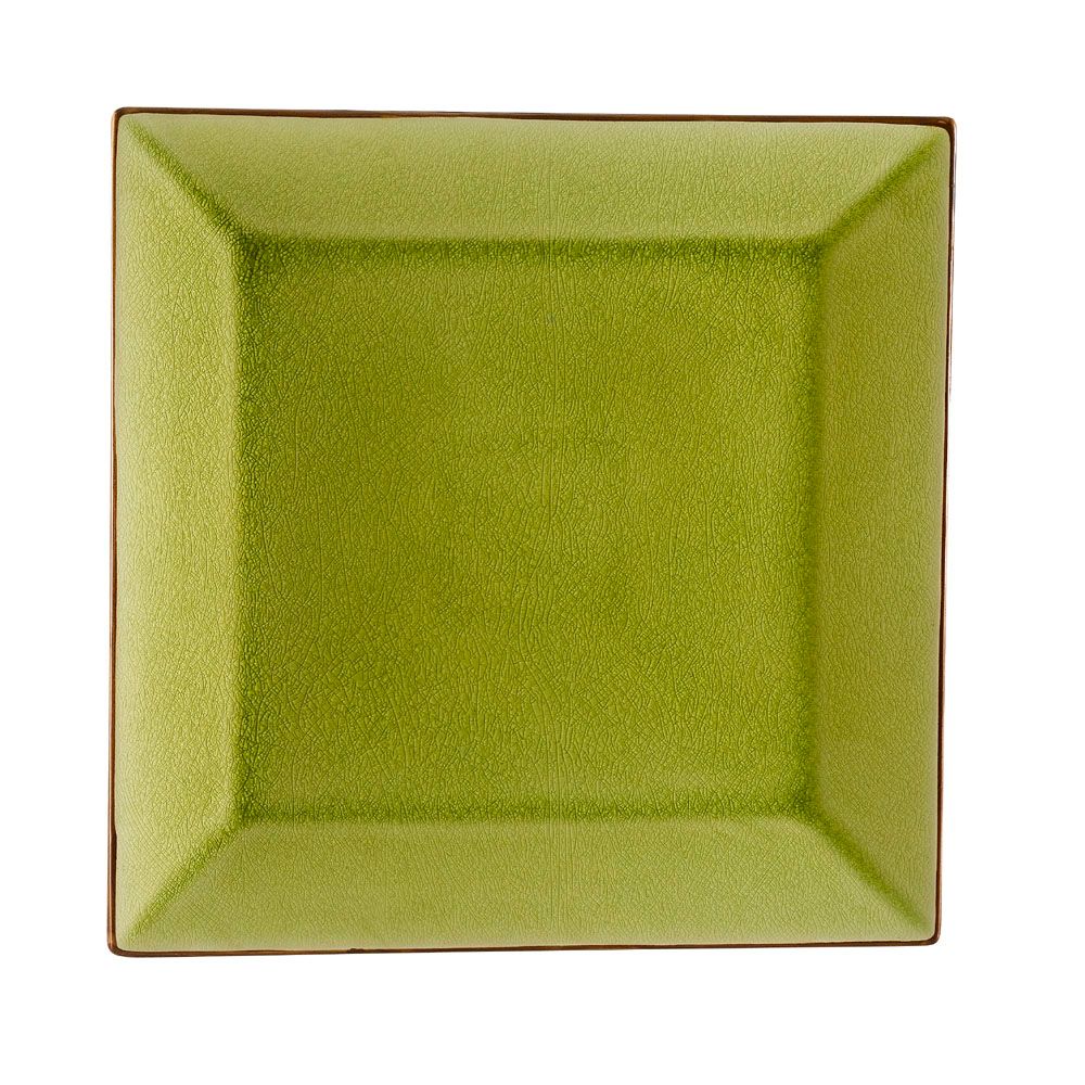 CAC Square Compartment Golden Green Japanese Style Plate