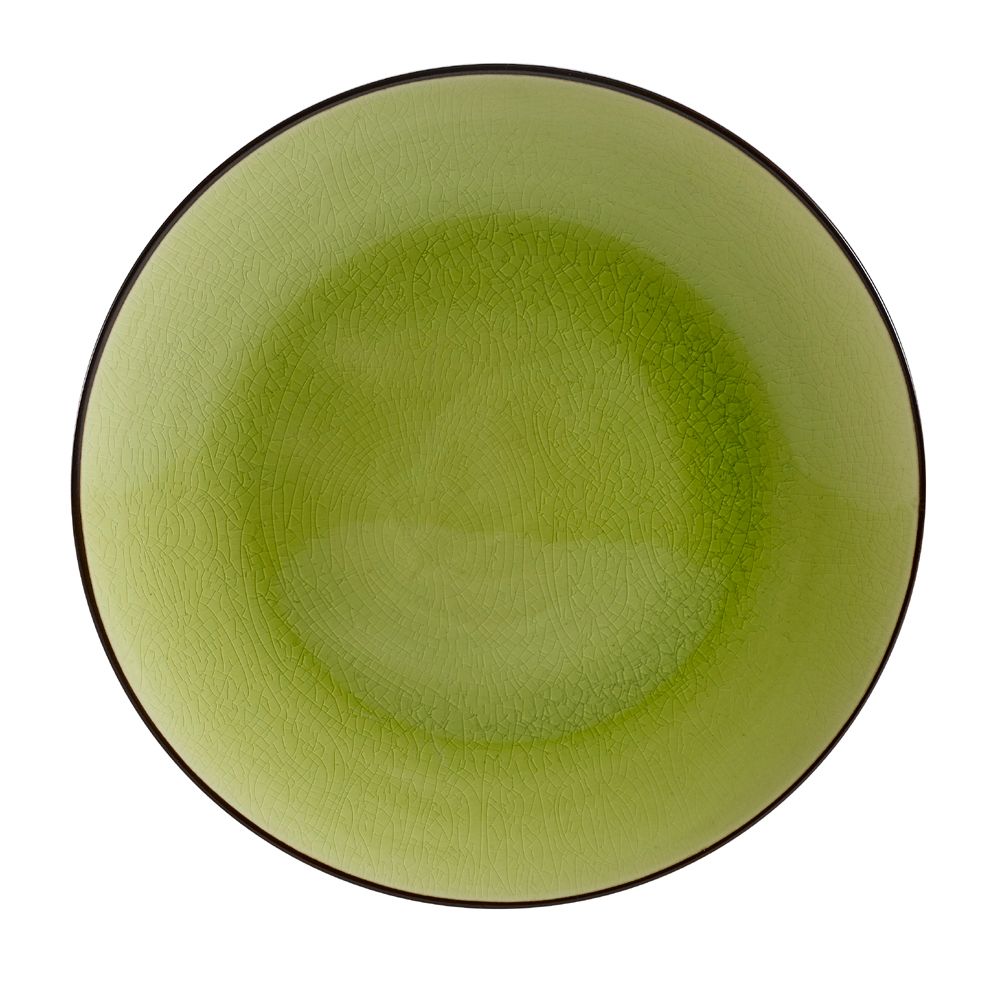 CAC Round Golden Green Japanese Style Coupe Plate
