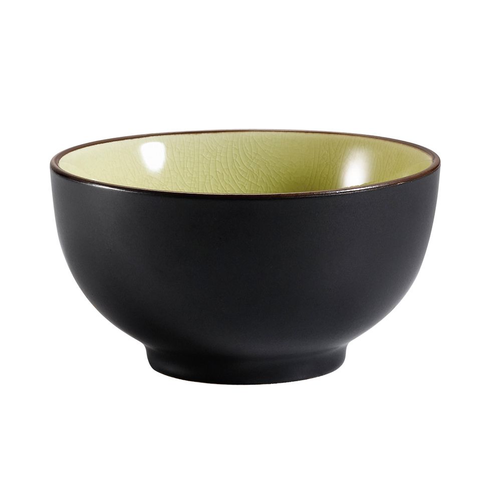 CAC 666-4-G 10 Oz. Round Golden Green Japanese Style Rice Bowl - 36/Case