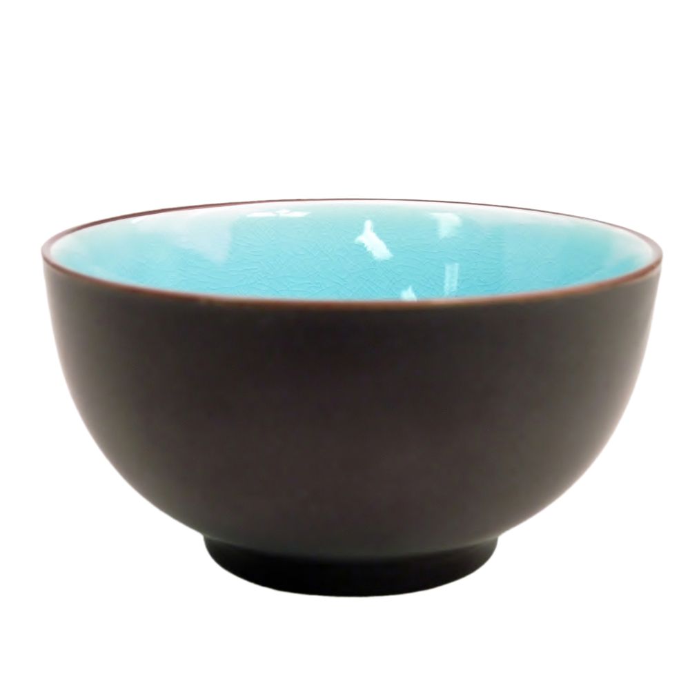 CAC 666-4-BLU 10 Oz. Round Lake Blue Japanese Style Rice Bowl - 36/Case