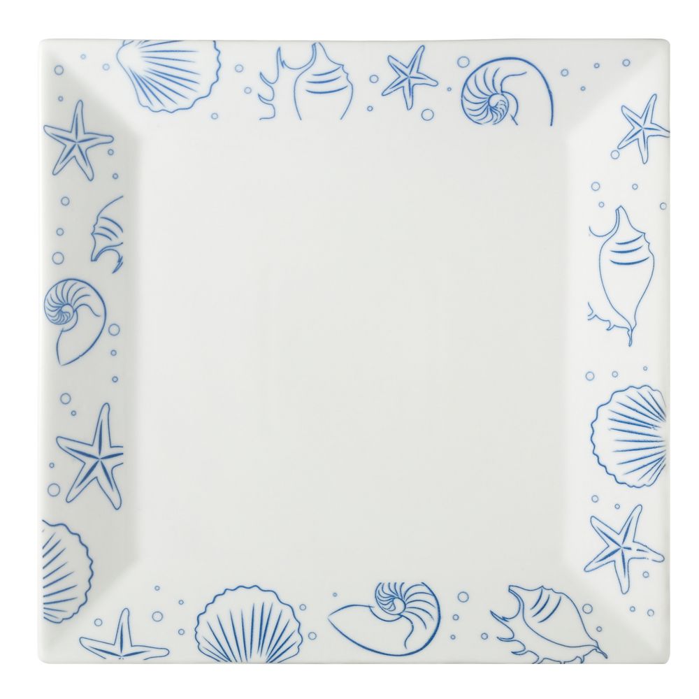 CAC ATC-SQ21 12" Square Atlantic Seashell Plate - 12/Case