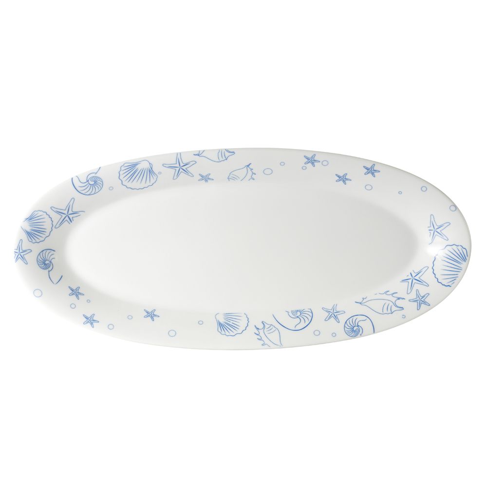 CAC ATC-99 23" Oval Atlantic Seashell Fishia Platter - 4/Case