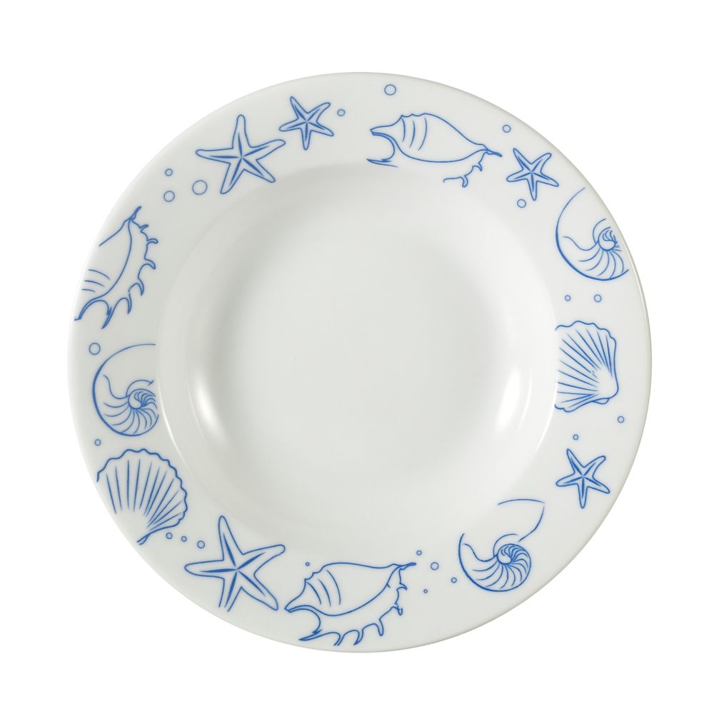 CAC ATC-3 23" Round Atlantic Seashell Rim Soup Plate - 24/Case