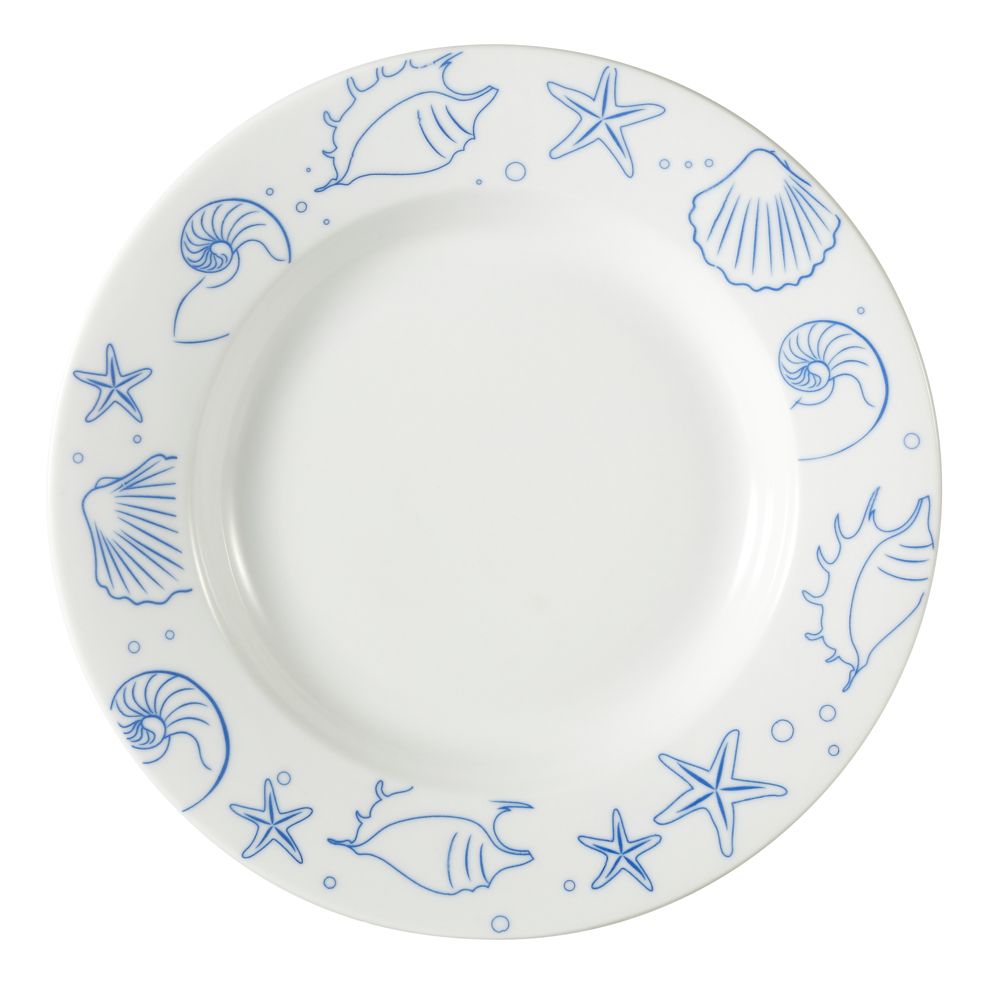 CAC ATC-120 12" 22 Oz. Atlantic Seashell Pasta Bowl - 12/Case