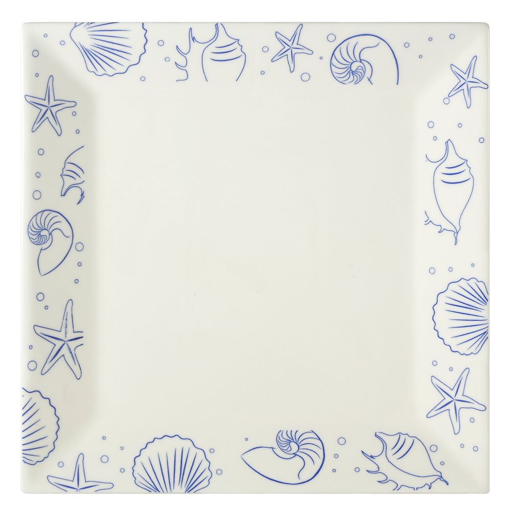 CAC ATC-SQ21-AW 12" Square Atlantic Seashell Platter - 12/Case