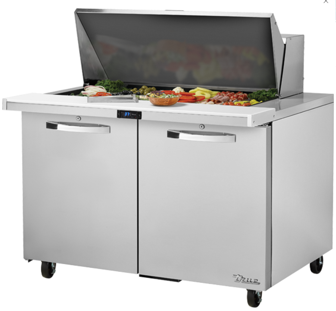 True TSSU-48-18M-B-HC~SPEC3 48" Spec Series® Mega Top Sandwich/Salad Prep Table w/ Refrigerated Base, 115v