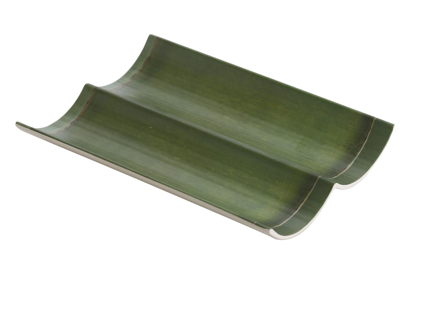 Yanco BA-3109 Bamboo Style Divided Plate 8-1/2"L X 5"W 2-compartments