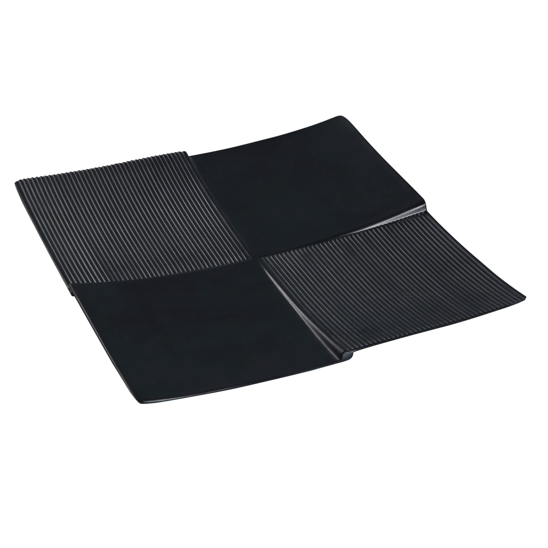 Yanco BP-5111 11" Square Black Pearl Plate - Melamine, Black