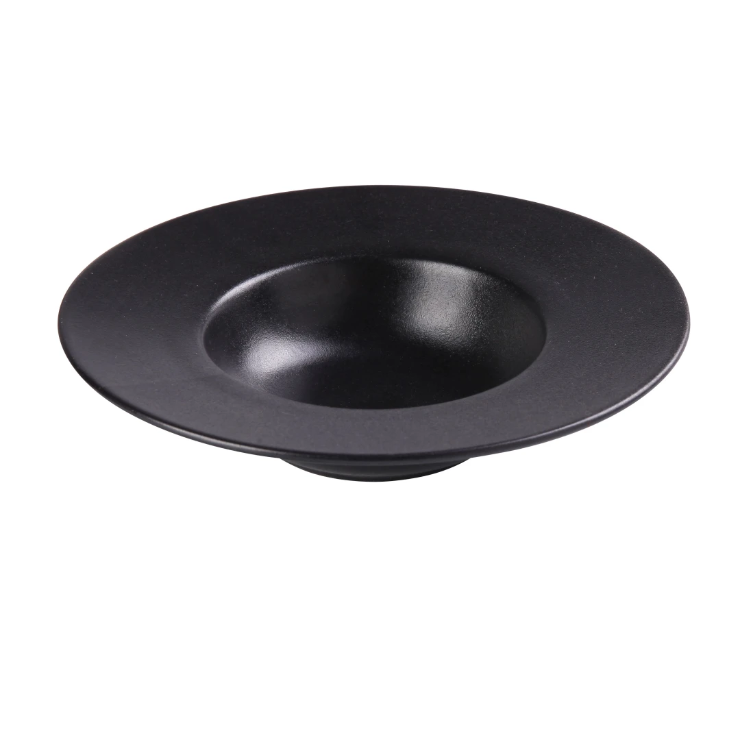 Yanco NB-610 10 oz Round Dessert Plate - Ceramic, Noble Black