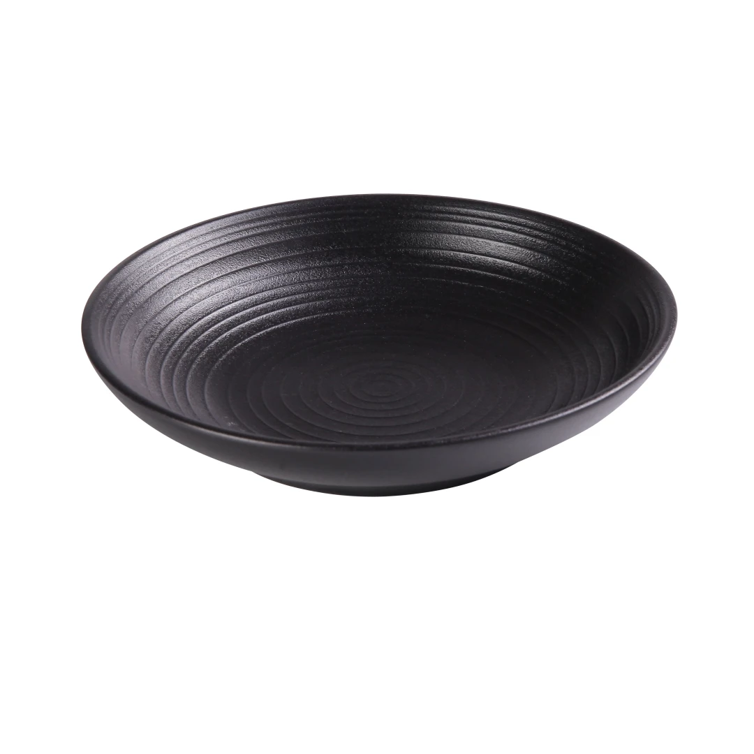 Yanco NB-608 20 oz Round Soup/Salad Bowl - Ceramic, Noble Black