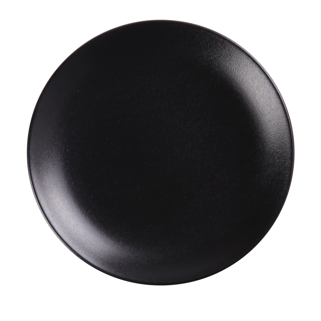 Yanco NB-309 9 1/8" Round Coupe Plate - Ceramic, Noble Black