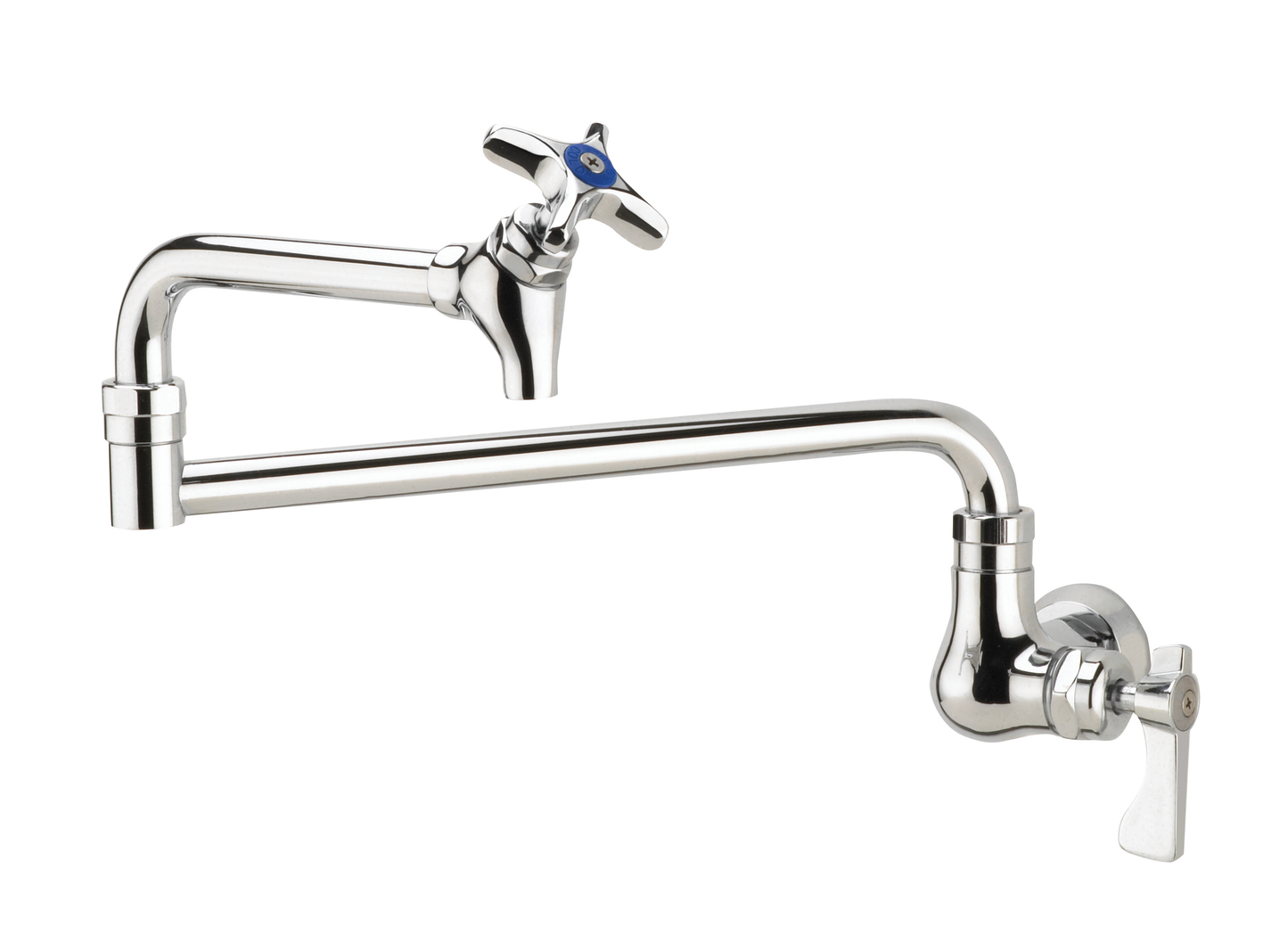 Krowne 16-179L Splash Mount Pot Filler Faucet w/ 12" Double Jointed Swing Nozzle