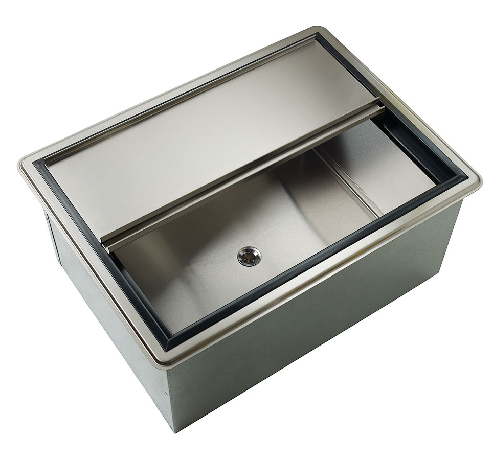 KROWNE D2712 Drop In Ice Bin with 73 lb Capacity, Insulated, Stainless Steel, 27 inch W x 20 inch D