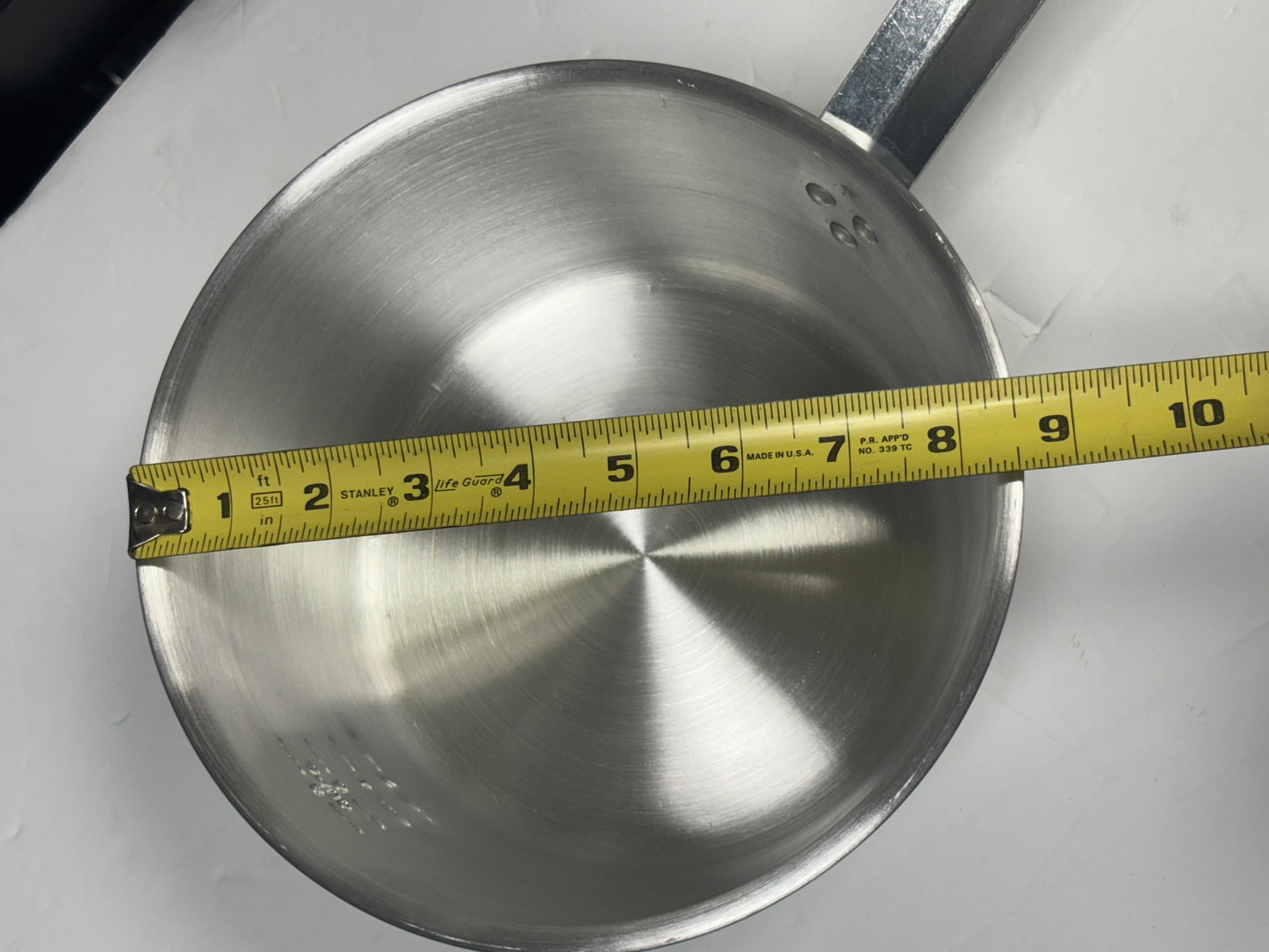 POWAH ALWP-3 Tapered Aluminum Sauce Pan, 3 Qt, 8-1/2" Top Diameter x 4-1/2"H, Flat Handle