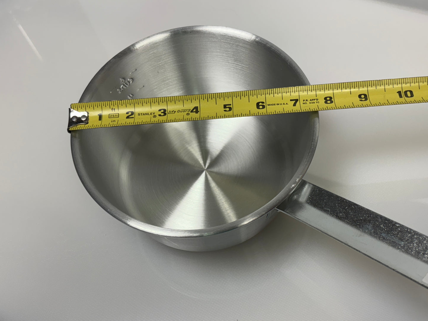 Powah ALWP-2   2QT Tapered Aluminum Sauce Pan 7-1/2" Top Dia x 3-1/2"H, Flat Handle