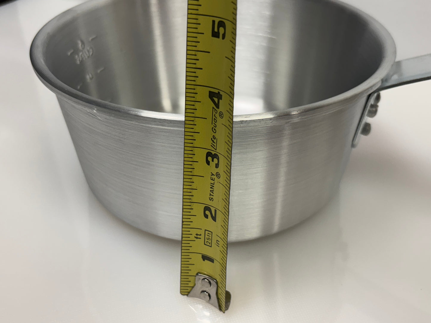 Powah ALWP-2   2QT Tapered Aluminum Sauce Pan 7-1/2" Top Dia x 3-1/2"H, Flat Handle