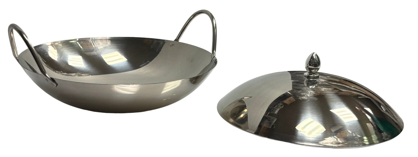 Wok Serving Dish 79-7816  8" Stainless Steel 8-1/4"Dia x 2-1/8"H