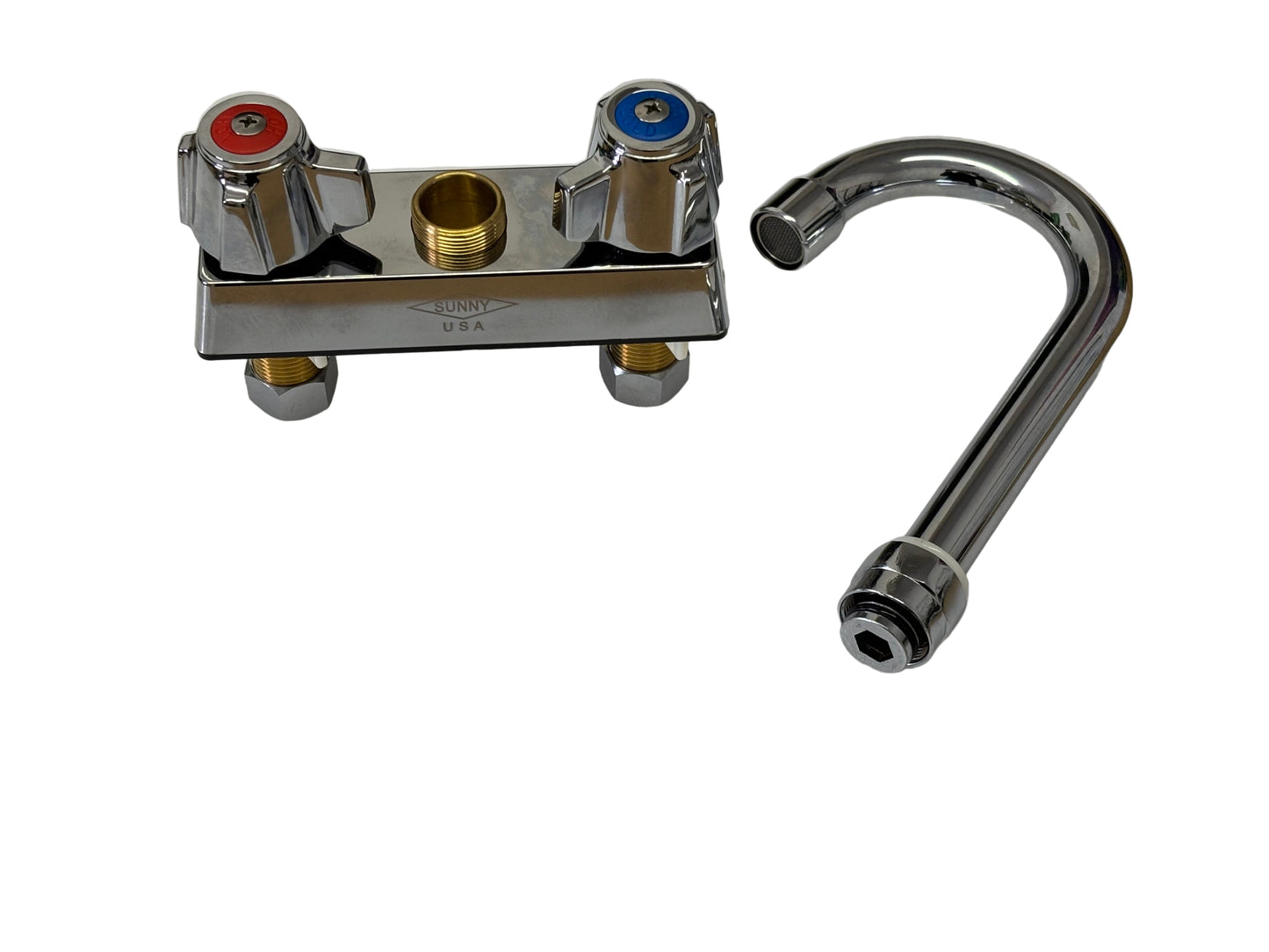 Sunny DF-400 / SDF-400G Bar Faucet – Deck Mount, 6" Gooseneck Spout, Heavy Duty, 4" Center