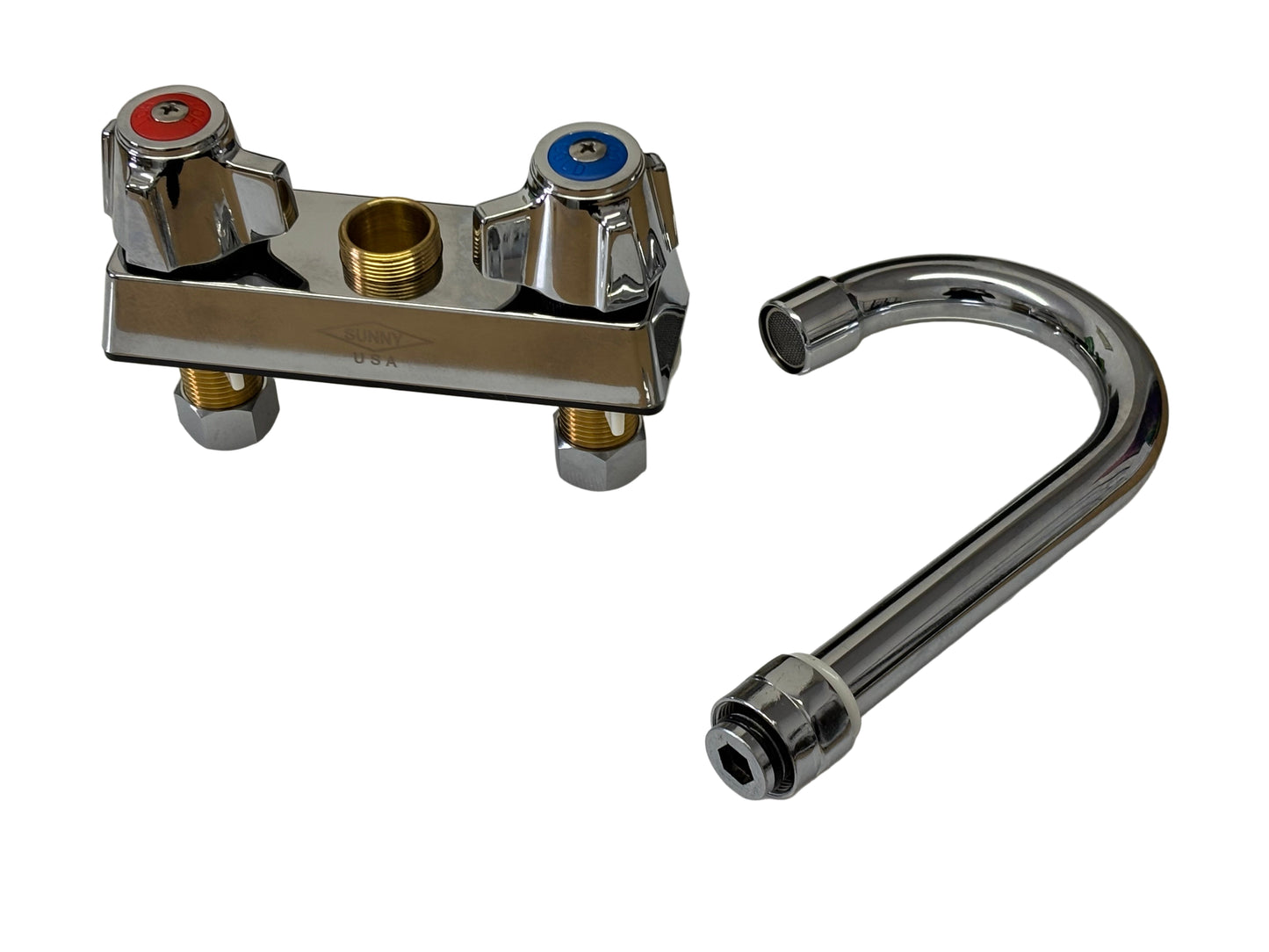 Sunny DF-400 / SDF-400G Bar Faucet – Deck Mount, 6" Gooseneck Spout, Heavy Duty, 4" Center