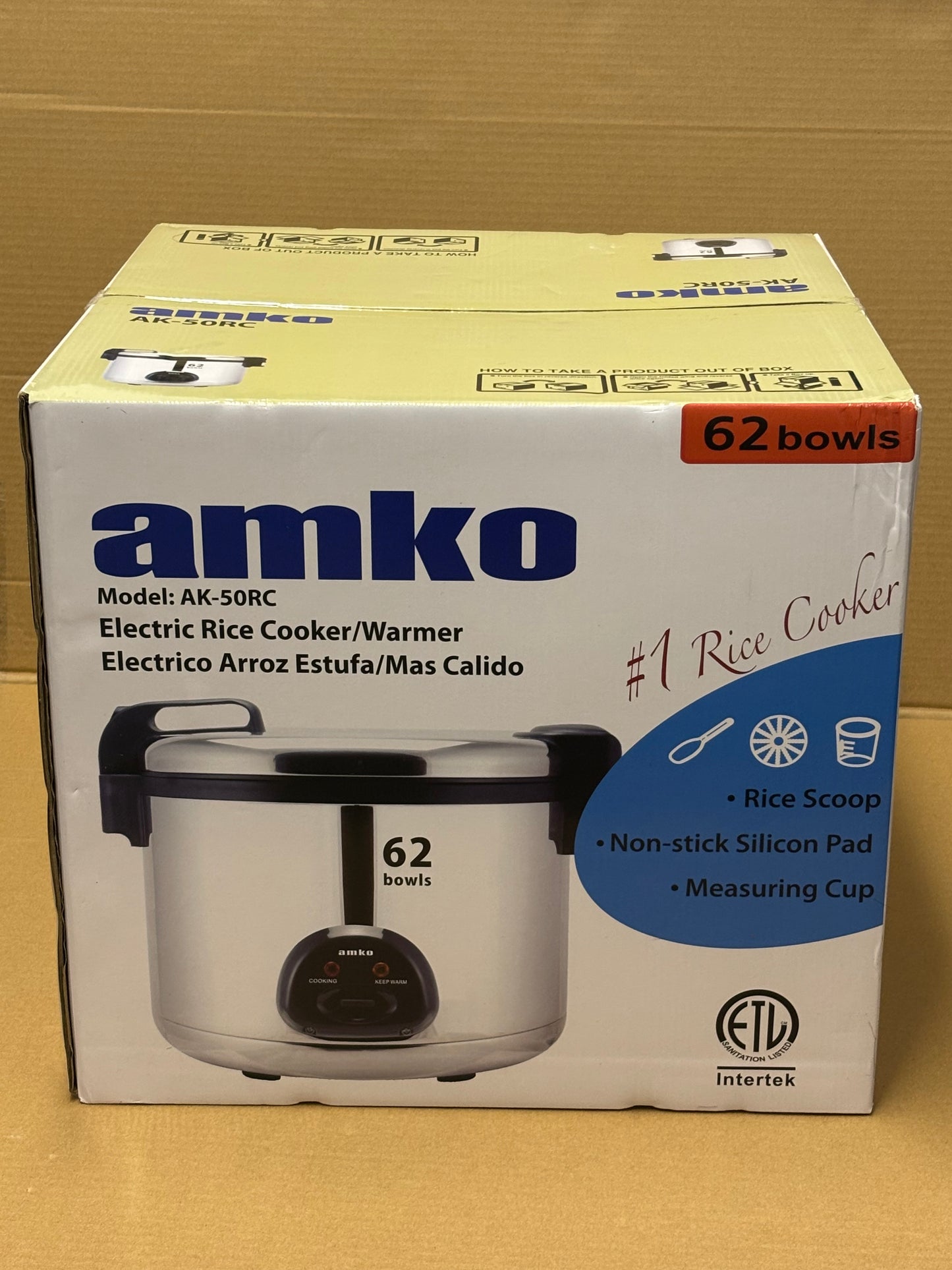 AMKO AK-50RC Electric Rice Cooker/Warmer 62 Bowls(Cooked Rice), 30Cups(Raw)