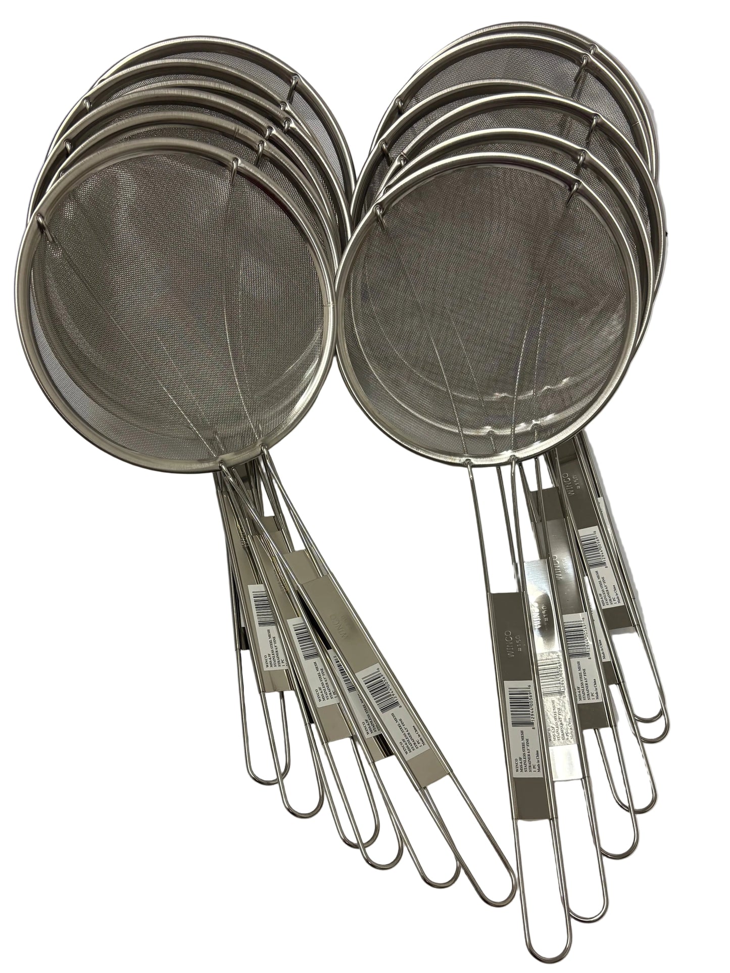 WINCO Coarse Mesh Skimmer, 6.5 inch bowl dia, Stainless Steel