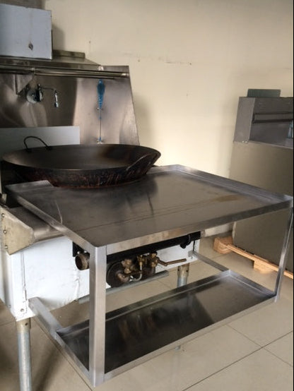 YONGXIN S/S Sauce Rack- Double Shelves Stainless Steel Sauce Rack For Chinese Wok Range